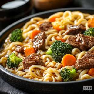 Nouilles Udon Boeuf et Carottes au Miel