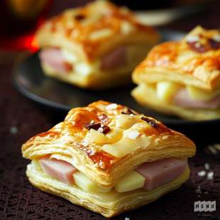 Recette Apéritif : Mini Feuilleté au Jambon et Emmental