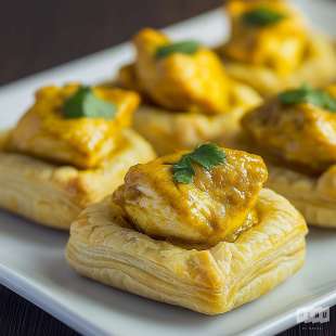 Recette Apéritif : Mini Feuilleté au Poulet et Curry