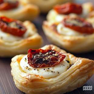 Mini Feuilleté à la Tomate Séchée et Mozzarella
