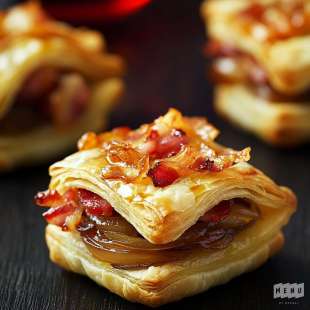 Mini Feuilleté au Bacon et Oignons Caramélisés