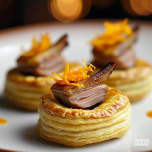 Recette Apéritif : Mini Feuilleté au Canard et Orange
