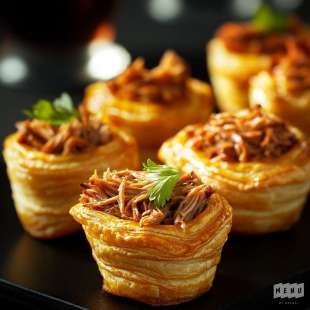 Recette Apéritif : Mini Feuilleté au Porc et Moutarde