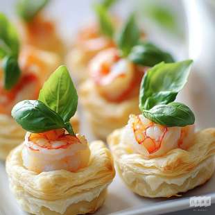 Recette Apéritif : Mini Feuilleté aux Crevettes et Basilic