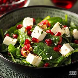 Salade d'Épinards, Féta et Grenade