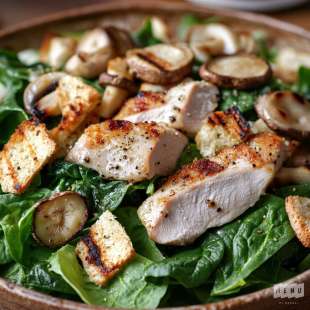 Salade de Poulet Fumé et Épinards Viniagrette Yaourt