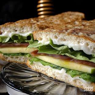 Sandwich Pain Polaire au Fromage Fumé et Pomme Verte