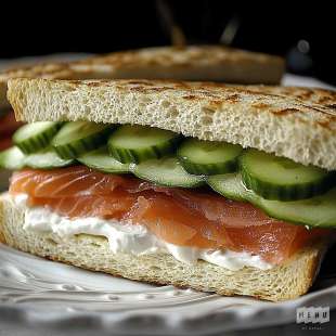 Sandwich Pain Polaire au Saumon et Concombre