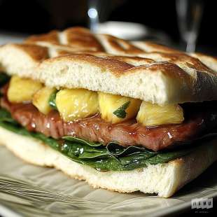 Sandwich Pain Polaire au Porc Caramélisé et Ananas