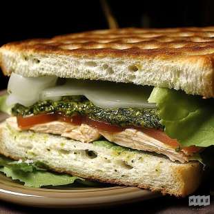 Sandwich Pain Polaire au Poulet et Sauce Pesto