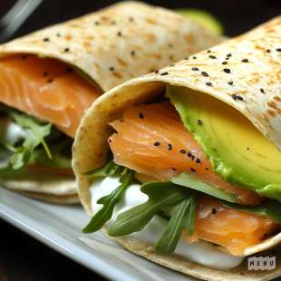 Wrap au Saumon Fumé, Avocat et Roquette