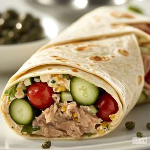 Wrap au Thon, Tomates Cerises et Concombre