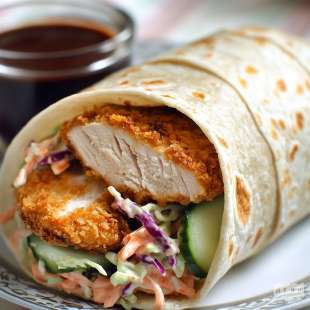 Wrap au Poulet Pané, Salade Coleslaw