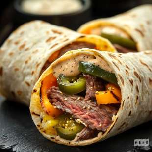 Wrap au Roastbeef, Cornichons et Poivrons