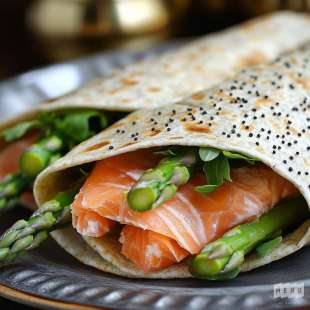 Wrap au Saumon et Asperges Vertes