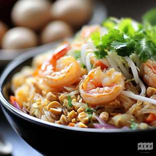 Pad Thaï aux Crevettes et Cacahuètes