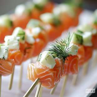 Recette Apéritif : Mini Brochette de Saumon et Aneth