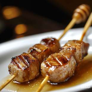 Mini Brochette de Porc au Miel et Gingembre