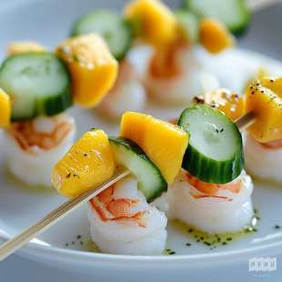 Mini Brochette de Crevettes et Mangue