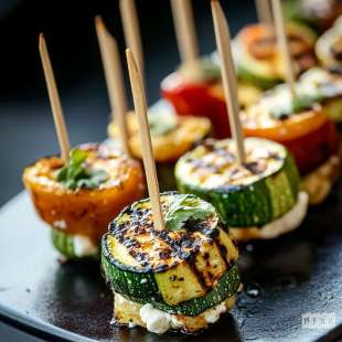 Mini Brochette de Courgettes Grillées et Feta