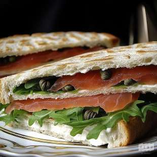 Sandwich Pain Polaire au Saumon Fumé et Câpres