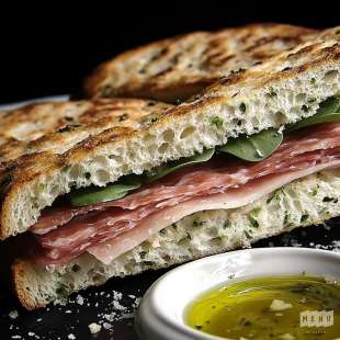Sandwich Pain Polaire au Jambon Cru et Parmesan