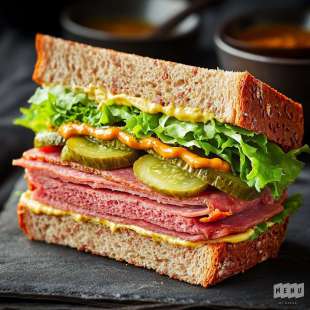 Club Sandwich au Pastrami et Cornichons