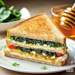 Club Sandwich Chaud aux Épinards et Fromage de Chèvre