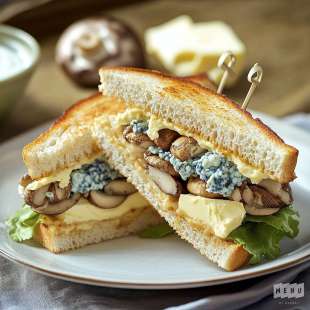 Club Sandwich Chaud aux Champignons et Fromage Bleu