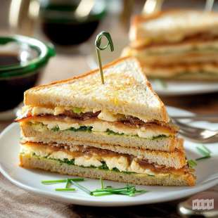 Club Sandwich à l'Anguille Fumée et Ciboule