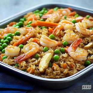 Riz Sauté aux Crevettes et Légumes Croquants