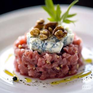 Tartare de Boeuf Charolais au Fromage Bleu et Noix