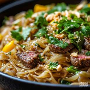Pad Thaï au Rumsteak et Coriandre Fraîche