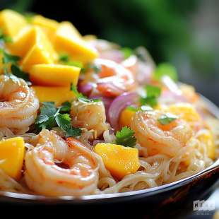 Pad Thaï aux Crevettes et Mangue