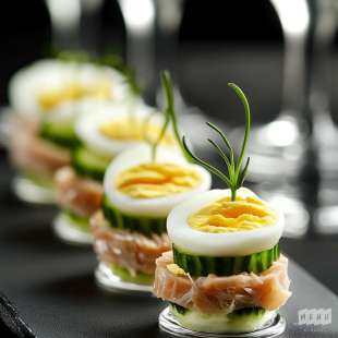 Recette Apéritif : Mini Navette au Thon, Concombre et Oeuf