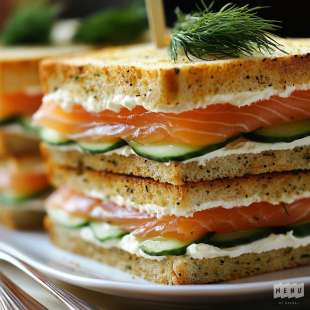 Club Sandwich au Saumon Fumé et Concombre