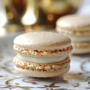 Macaron Coque Melon, Ganache Camomille