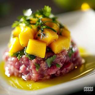 Tartare de Boeuf Charolais à la Mangue et Coriandre
