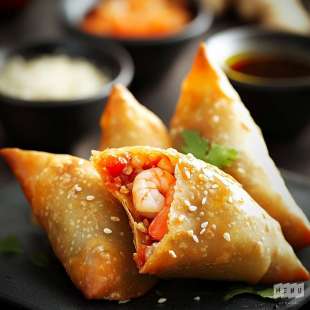 Samoussa aux Crevettes et Gingembre