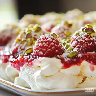 Pavlova à la Framboise et Pistache