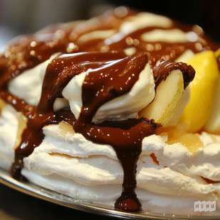 Pavlova à la Poire et Chocolat