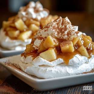 Pavlova aux Pommes Caramélisées et Cannelle