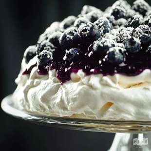 Pavlova aux Myrtilles et Vanille