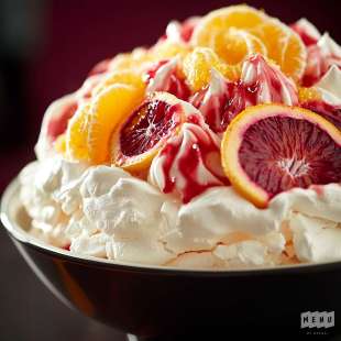 Pavlova à l'Orange Sanguine et Cointreau