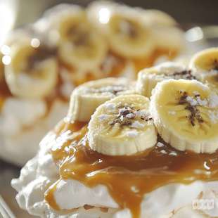 Pavlova à la Banane et Dulce de Leche