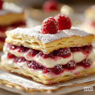 Recette Pâtisserie : Mille-Feuille Framboise