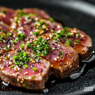 Tataki de Boeuf Sauce Teriyaki et Ciboulette