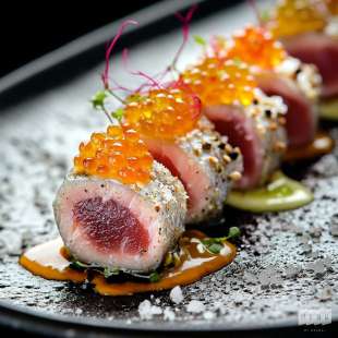 Tataki de Dorade Sauce Wasabi et Caviar