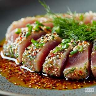Tataki de Thon Sauce Sésame et Piment