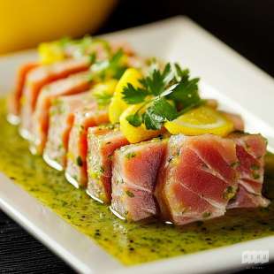 Tataki de Thon Sauce Coriandre et Citronnelle